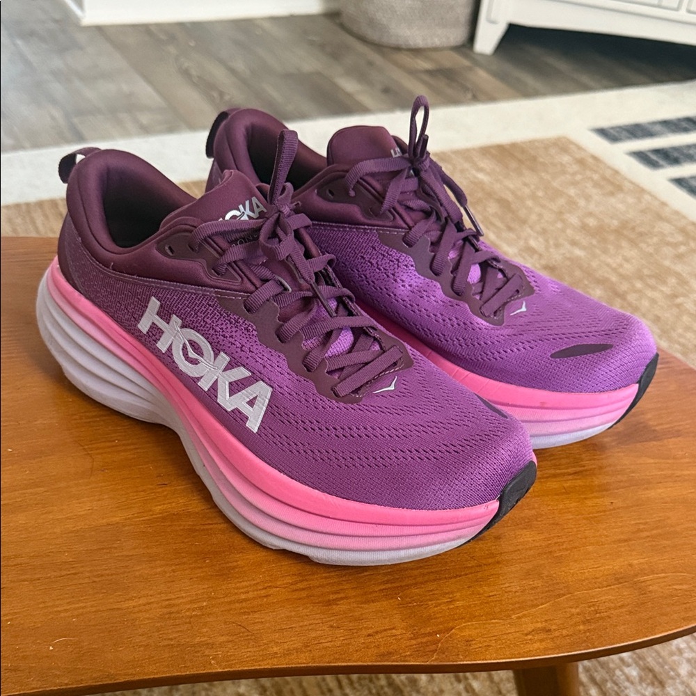 Hoka Women's Bondi 8 Purple Athletic Shoes
